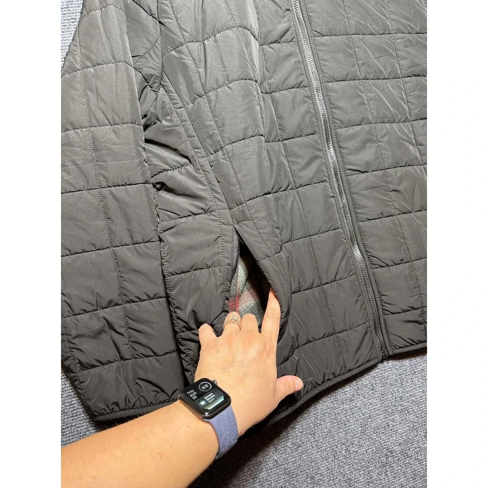 Voyager Puffer Jacket Mens XXL Black Plaid Lined Quilted Full Zip A0252014AF